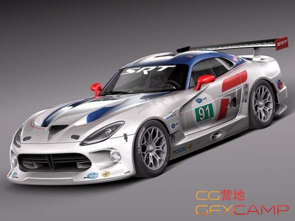 道奇蝰蛇跑车3d模型 squir – dodge viper gts-r 2013(c4d/fbx/obj