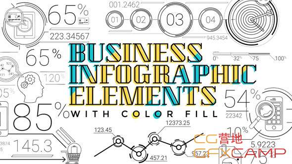 ae模板-線條數據信息icon圖標動畫 30 line infographic elements