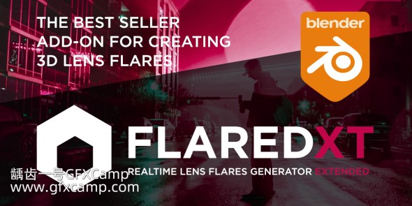 Blender镜头光斑光效插件 Flared V1.9.51 – Lens Flares In Blender | Blender插件管理大师